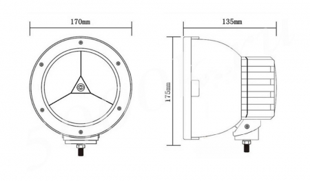 LED фара 45w chrome Spot 170mm_2